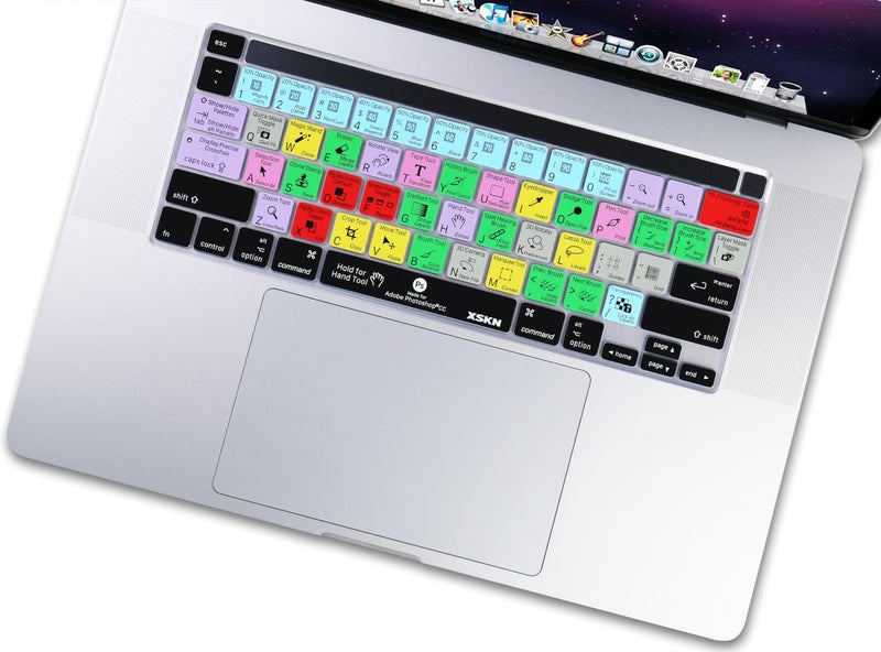 XSKN Photoshop CC English Silicone Shortcuts Keyboard Cover Skin for 2019 New MacBook Pro 16 inch A2141 and 2020 New MacBook Pro 13.3 inch A2338 M1/A2251/A2289 with Touch Bar & Touch ID US Version - Image 5